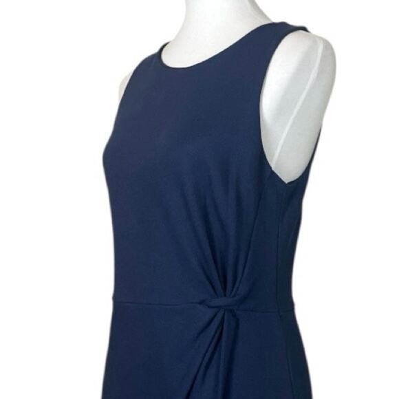 Banana Republic Sheath Dress Knot Front Sleeveless Navy Blue Women’s Size 8 - Picture 9 of 13